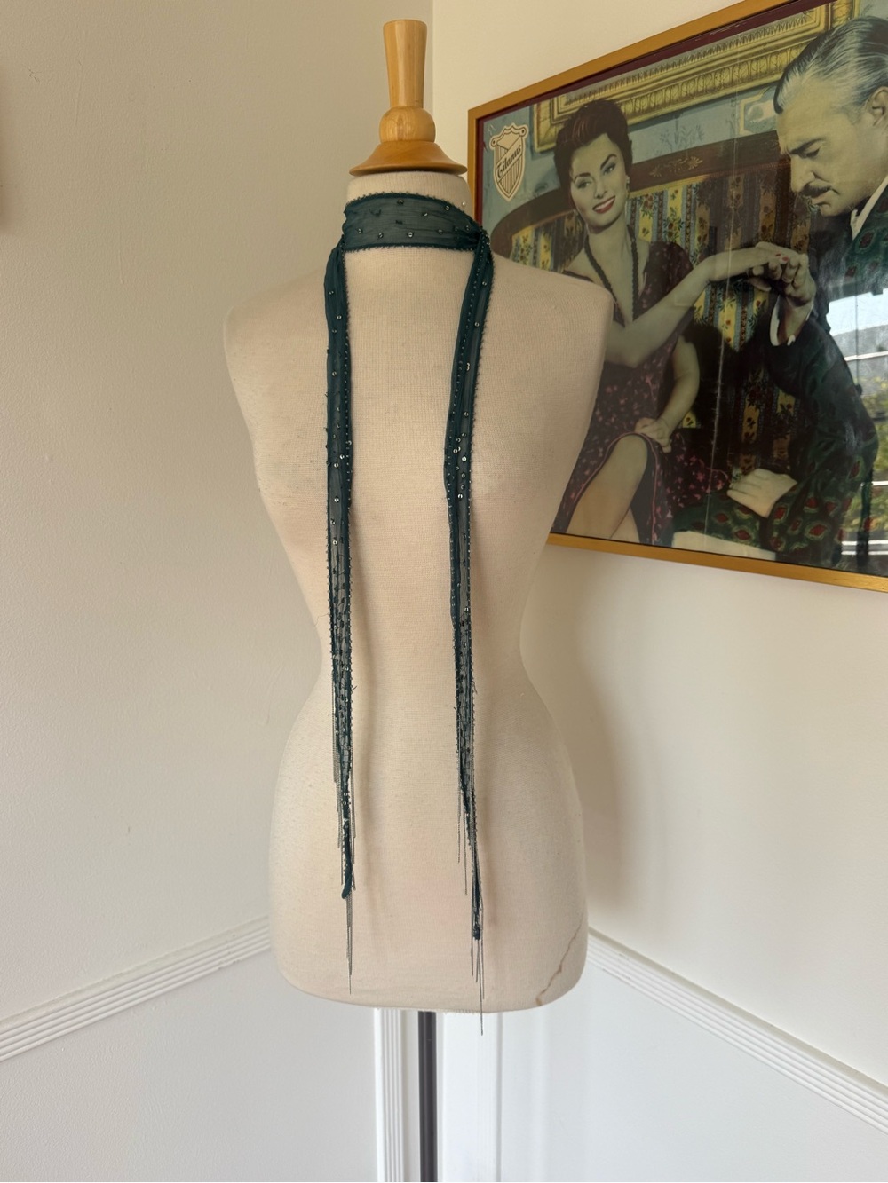 Free People Beaded Ribbon Scarf